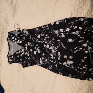 NWOT Black Floral Faux wrap dress stitch fix